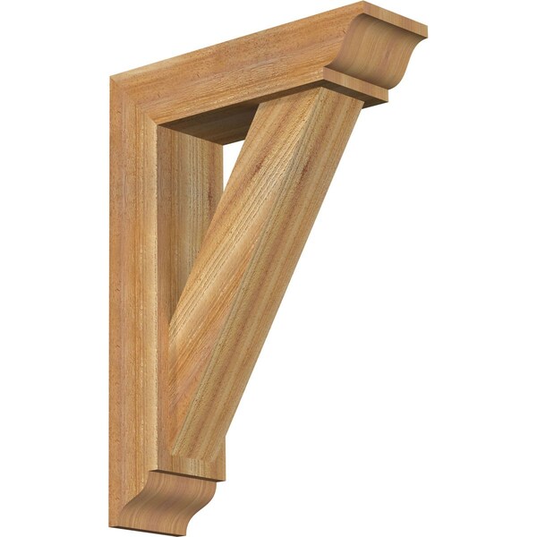 Ekena Millwork Traditional Traditional Rough Sawn Bracket w/ Offset Brace, Western Red Cedar, 6"W x 20"D x 28"H BKT0604X20X28TRA01RWR - main